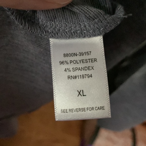 ONE WORLD Embellished Printed 3/4 Sleeve Shark Bite Tunic Size XL - Picture 4 of 5